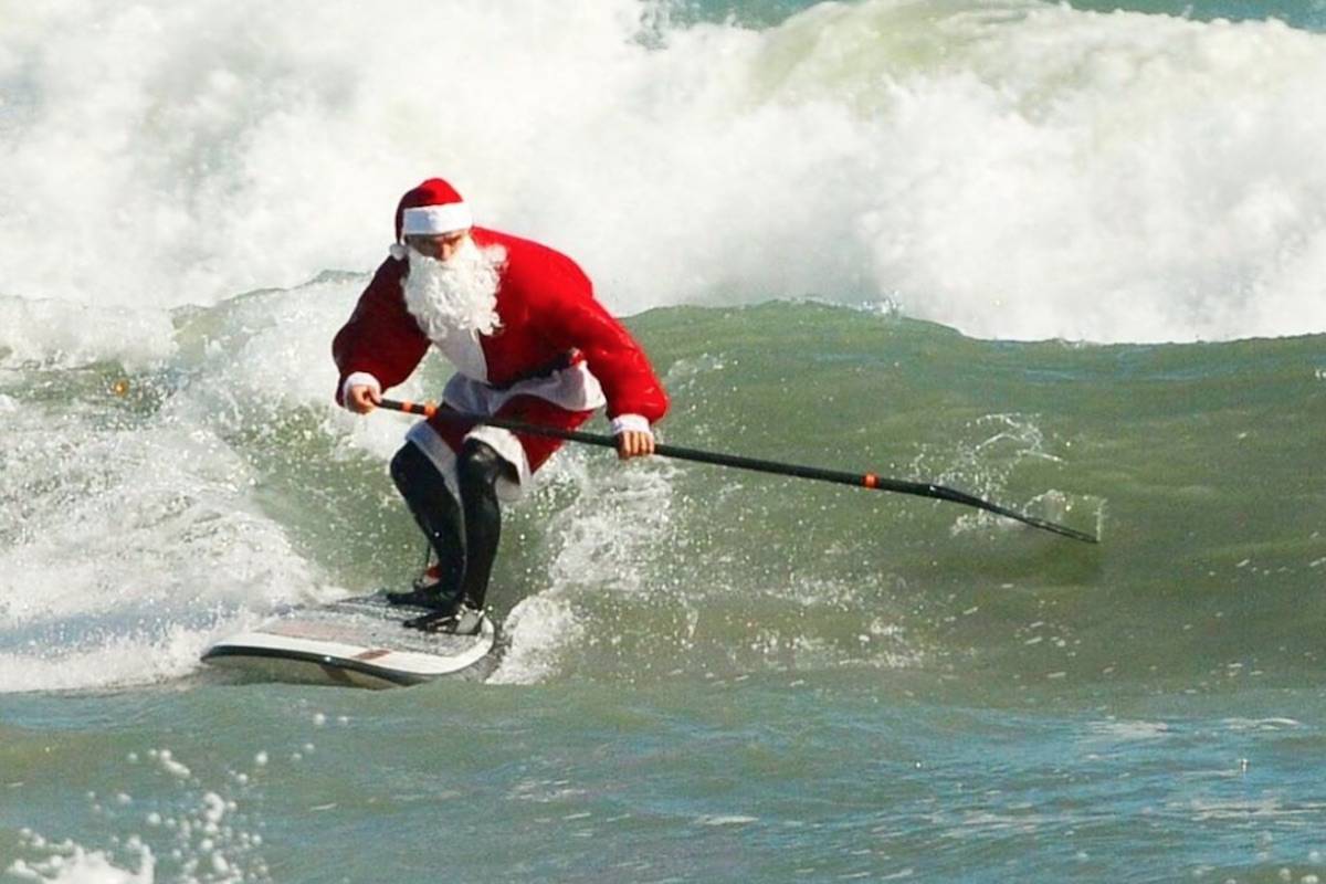 surfing santa not trudeau... but maybe